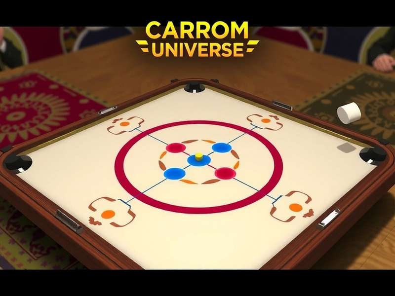 Carrom Universe - Upcoming Features for Indian Players Carrom Universe upcoming AR feature showing virtual board on physical table
